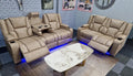 Electric Recliner Sofa Biege Roma 3 Seater Recliner Sofa & 2 Seater Recliner Sofa