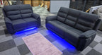 Milano Fabric Platinum 3+2  Electric Recliner Set -Mood Lights/USB Charging
