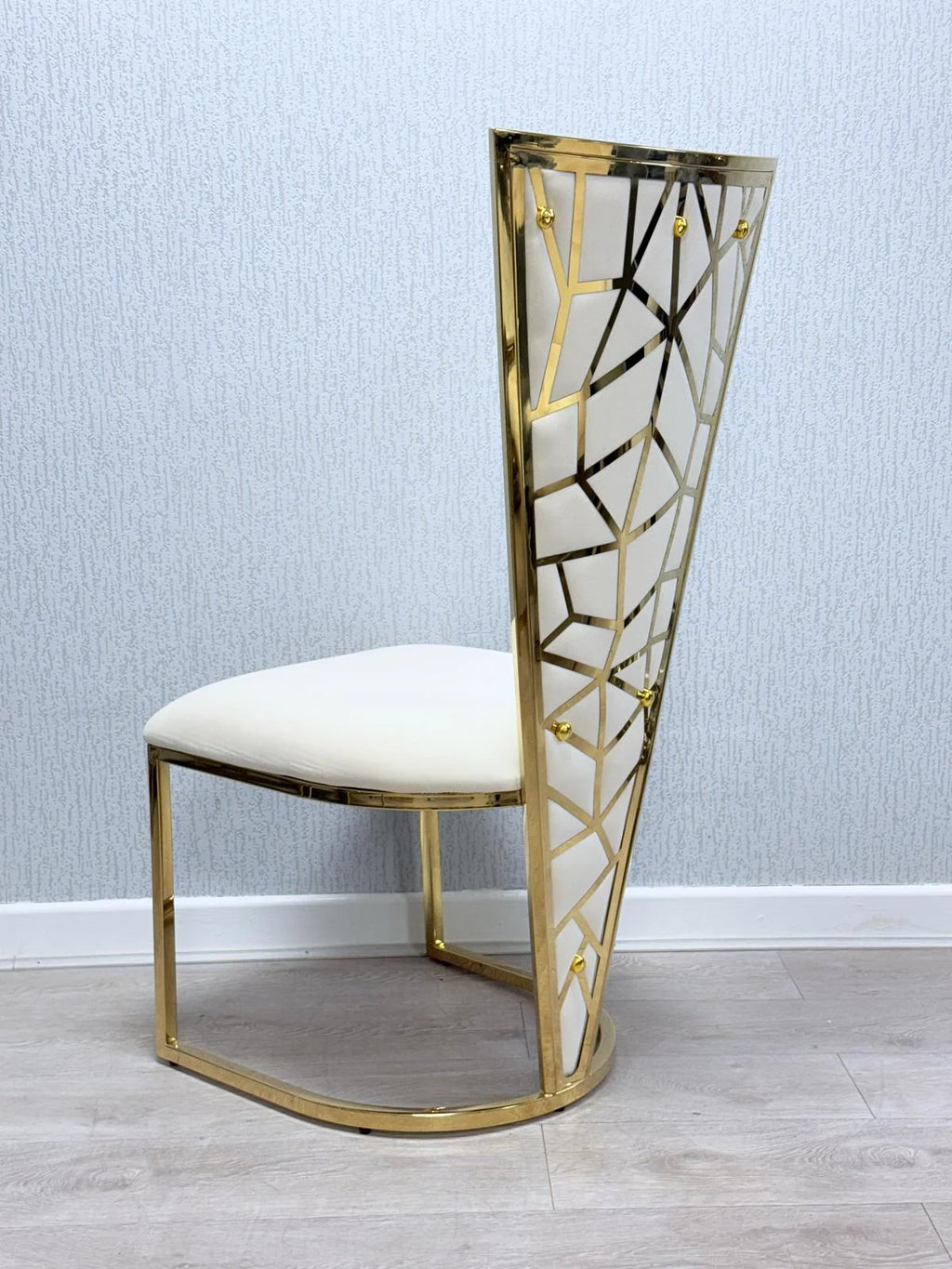 Pair Of 2 | Rose Cream and Gold Dining Chairs