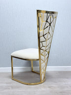 Pair Of 2 | Rose Cream and Gold Dining Chairs