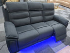 Milano Fabric Platinum 3+2  Electric Recliner Set -Mood Lights/USB Charging