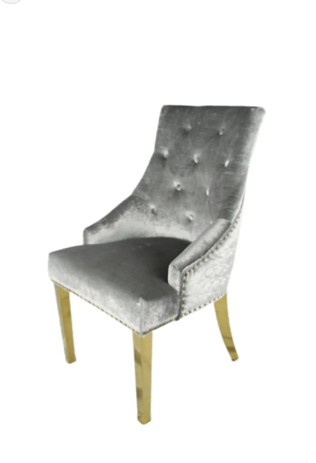 Chelsea Gold 1.3m Round Marble Dining Table and Roma Gold Lion Knocker Dining Chairs Set