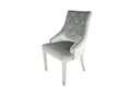 Pair of 2 Majestic Dining Chairs Silver Crush Velvet