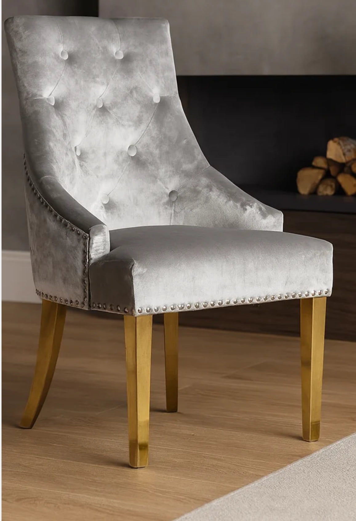 Chelsea Gold 1.3m Round Marble Dining Table and Roma Gold Lion Knocker Dining Chairs Set