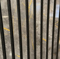 Black & Gold Acoustic Premium slatted wooden felt back wall Panels 2400mm x 600mm - x1 Panel