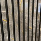 Black & Gold Acoustic Premium slatted wooden felt back wall Panels 2400mm x 600mm - x1 Panel