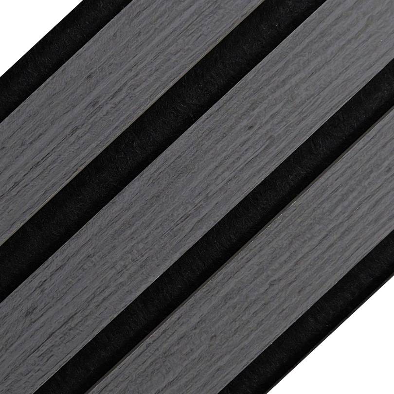 Dark Grey Acoustic Premium slatted wooden felt back wall Panels 2400mm x 600mm - x1 Panel