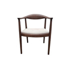 Ferno Walnut Dining Chair in Oatmeal Boucle – Wooden Frame Upholstered Seat
