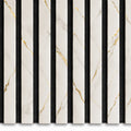 Acoustic White & Gold marble Premium wooden wall Panel 2400mm x 600mm
