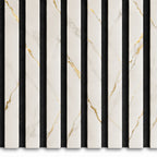 Acoustic White & Gold marble Premium wooden wall Panel 2400mm x 600mm