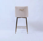 Milan Ivory Cream Velvet Bar Stool with Gold Legs | Luxury Kitchen Breakfast Bar Chair