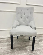 Pair Of 2 Bentley Light Grey Dining Chair Black Leg