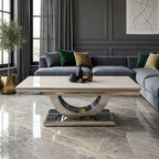 London Cream Marble Coffee Table- Modern Uk Living Room Table , Multiple Colours Available