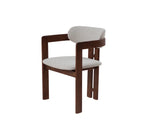 Claria Walnut Dining Chair in Oatmeal Boucle – Wooden Frame Upholstered Seat