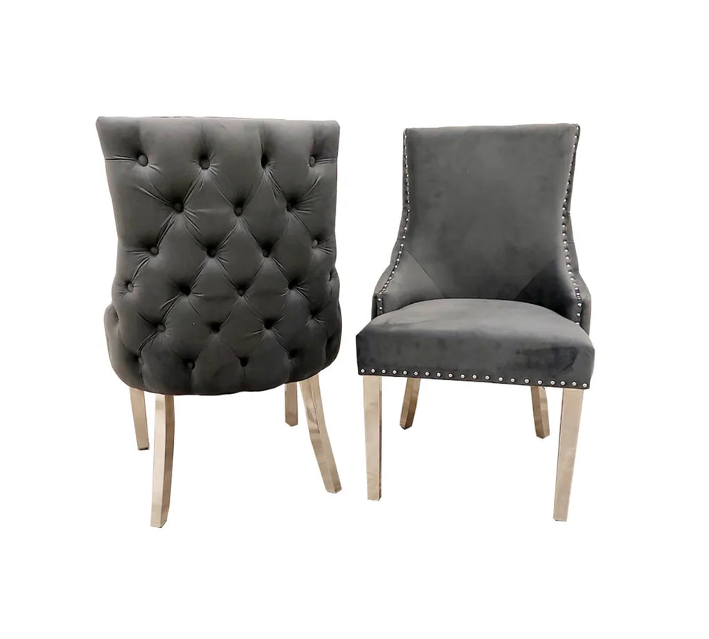 2 x Kensington Dining Chair Dark Grey