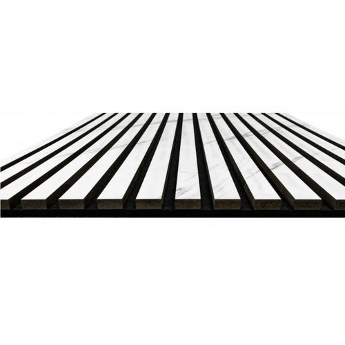 Acoustic White & Grey marble Premium wooden wall Panel 2400mm x 600mm