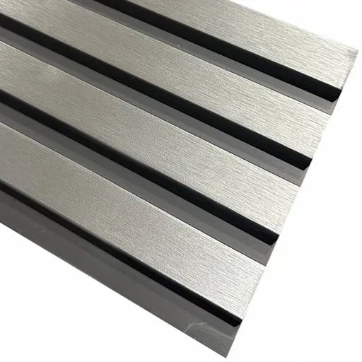 Chrome/Black PVC Slatted Wall Panels UK – Waterproof Decorative Wood Effect Finish