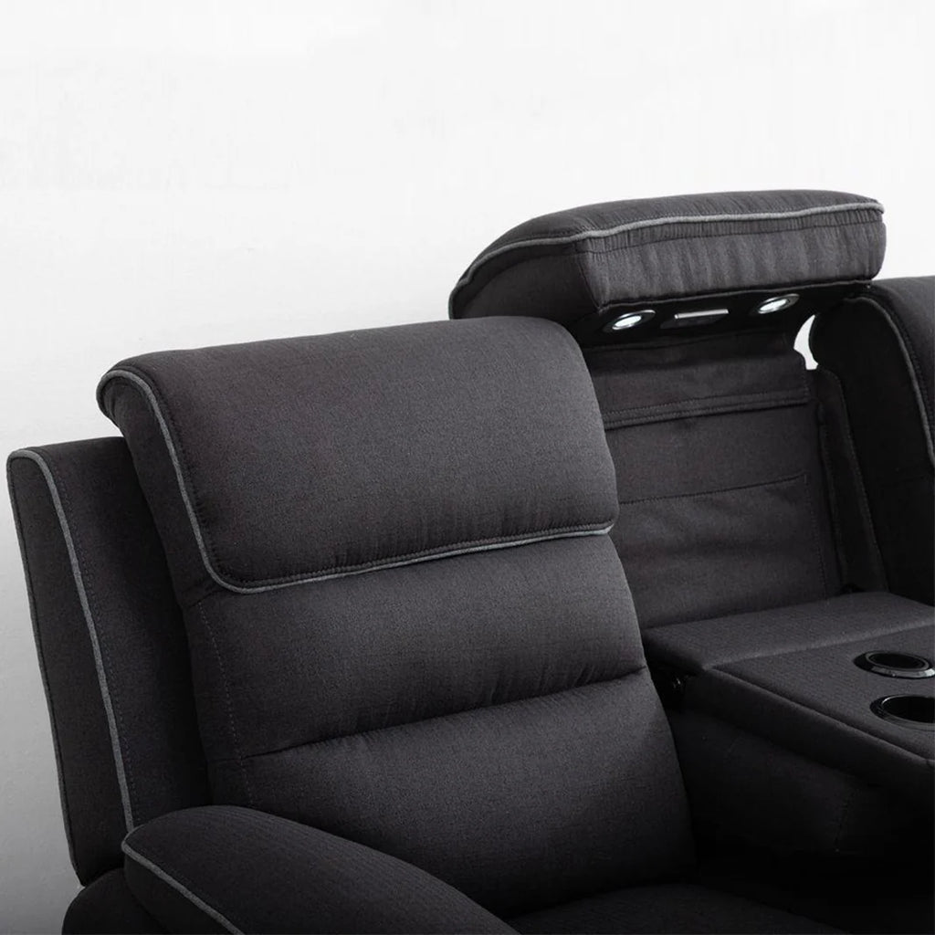 Milano Fabric Platinum 3+2  Electric Recliner Set -Mood Lights/USB Charging