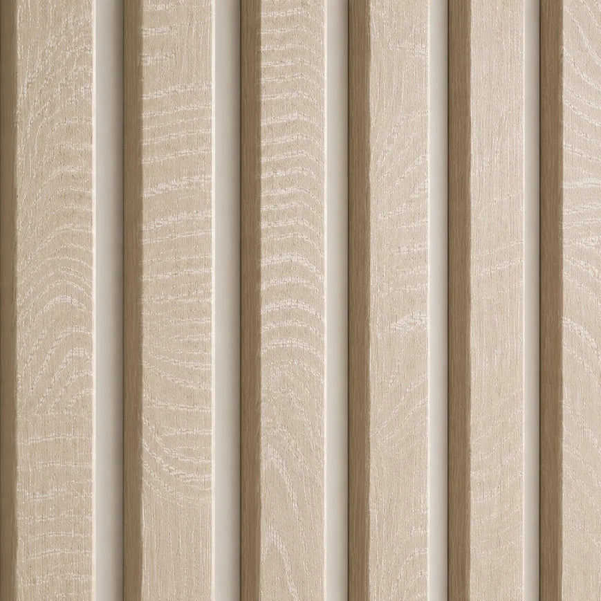 Acoustic Scandinavian Oak 3 Sided wooden wall Panel 2400mm x 600mm