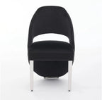 Santorini Black Plush Velvet Dining Chair Chrome Leg