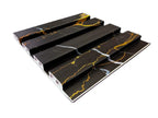 Black & Gold PVC Slatted Wall Panels – Waterproof Wood Effect Finish
