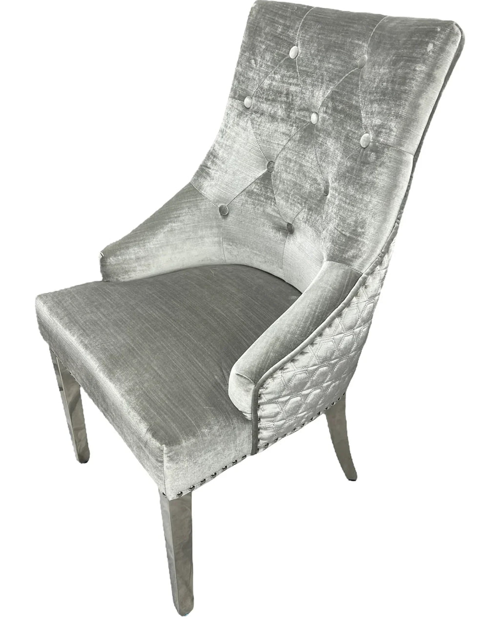 Pair Of 2 Majestic Light Grey - Silver lion Knocker Chair