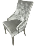 Pair Of 2 Majestic Light Grey - Silver lion Knocker Chair