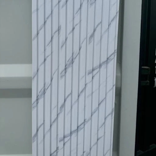 White with Grey Effect PVC Slatted Wall Panels UK – Waterproof Decorative Wood Effect Finish