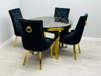 Louis Round Gold Table With 4 Victoria Chairs