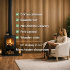 Premium Acoustic Wall Panels – Wooden Slatted Felt Back Panel 2400mm x 600mm x 17mm (1.44m²)