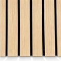 White Oak 3 sided Extra wide Acoustic Premium slatted wooden wall Panels 2400mm x 640mm