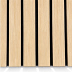White Oak 3 sided Extra wide Acoustic Premium slatted wooden wall Panels 2400mm x 640mm
