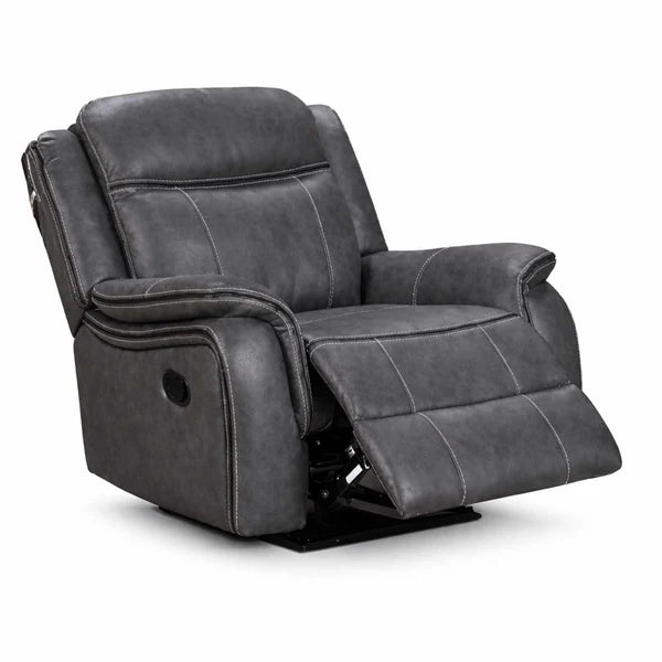 Tara Reclining 2 Piece Sofa Suite Grey Leather Look Fabric 3 + 2