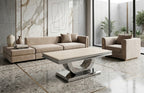 London Cream Marble Coffee Table- Modern Uk Living Room Table , Multiple Colours Available
