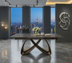 Roma Extending Dining Table - Grey Ceramic Top - 120cm to 150cm - 4 to 6 Seater