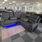 Milano Platinum Fabric Electric Corner Recliner Sofa USB charging