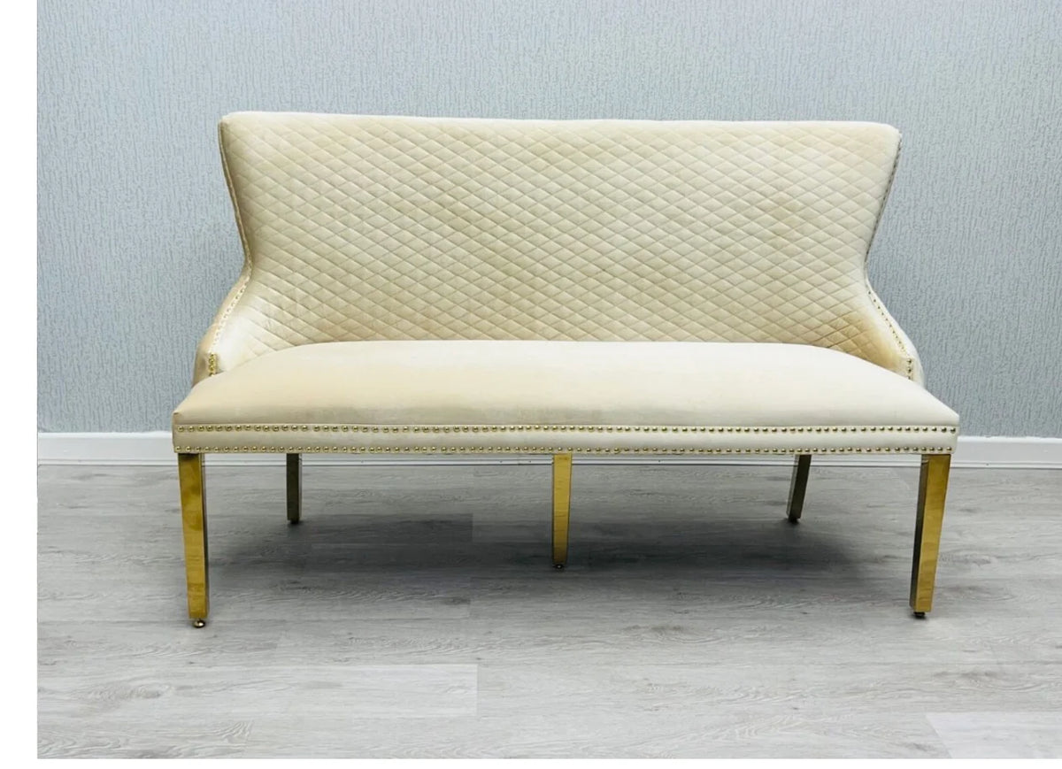 150cm Victoria cream and Gold bench