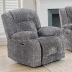 Unico Range Electric Power Grey Fabric Recliners 3, 2 Seater Armchair