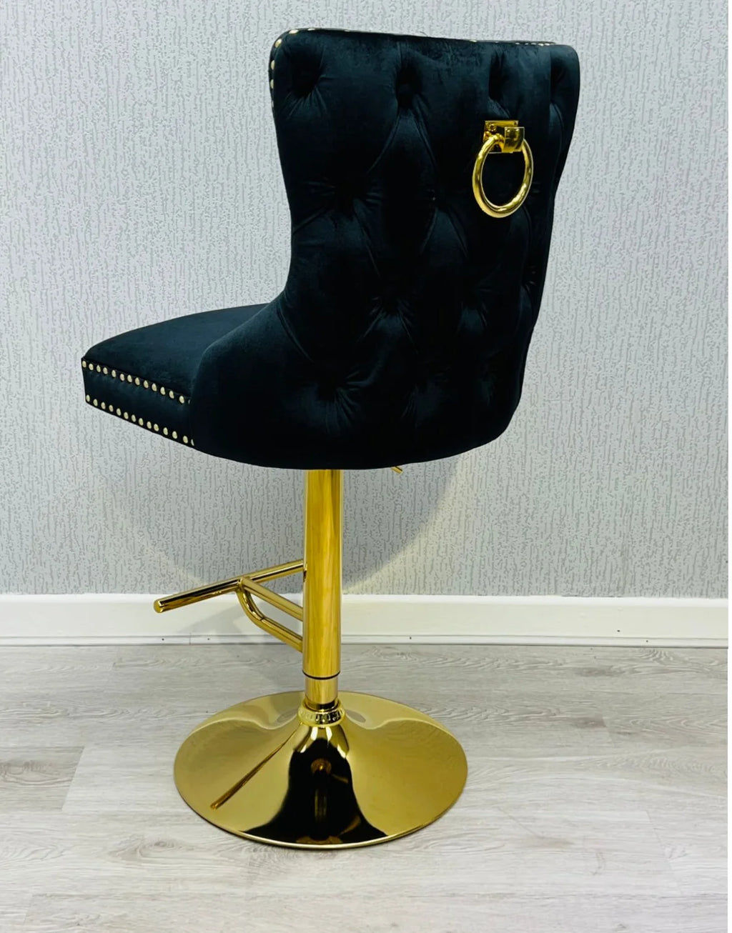 Victoria Bar Stool Cream And Gold Ring Knocker