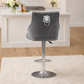Cheshire Grey Velvet Bar Stools