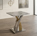 Lucy Side Table with Silver & Gold Legs – Luxury Modern End Table
