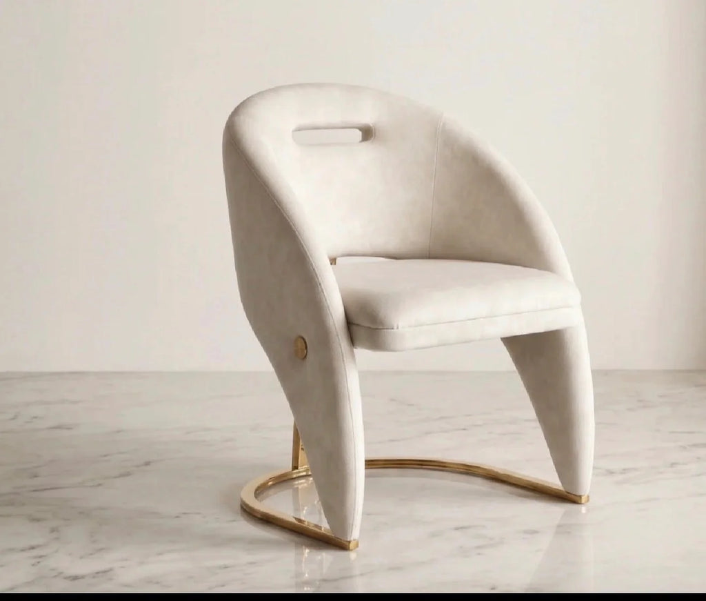 Rome Cream and Gold Dining Chairs
