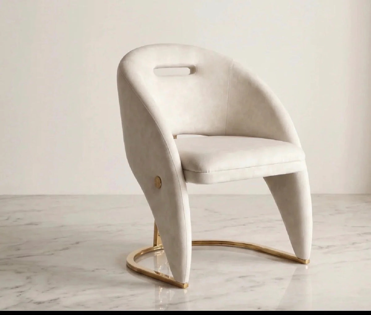 Rome Cream and Gold Dining Chairs