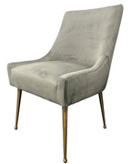 Milan Dark Grey DiningChair Gold Legs