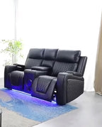 Rio 3 Seater Recliner Sofa Electric- 2 Seater Recliner Sofa Electric Black