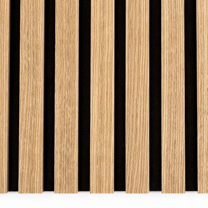 Dark Oak Acoustic Premium slatted wooden felt back wall Panels 2400mm x 600mm - X1 Panel