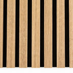Dark Oak Acoustic Premium slatted wooden felt back wall Panels 2400mm x 600mm - X1 Panel