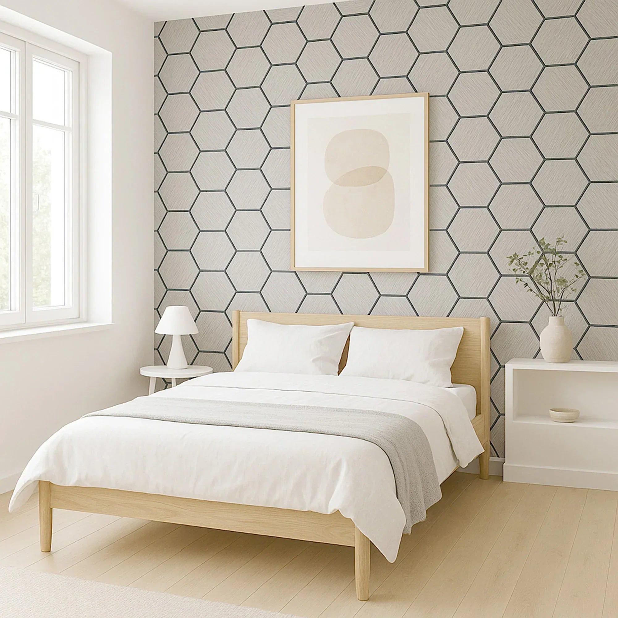 Ash Grey Hexagon Wood Wall Panels – Modern Decorative Wall Cladding for UK Homes & Offices