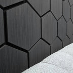 Charcoal/Black Hexagon Wood Wall Panels – Modern Decorative Wall Cladding for UK Homes & Offices