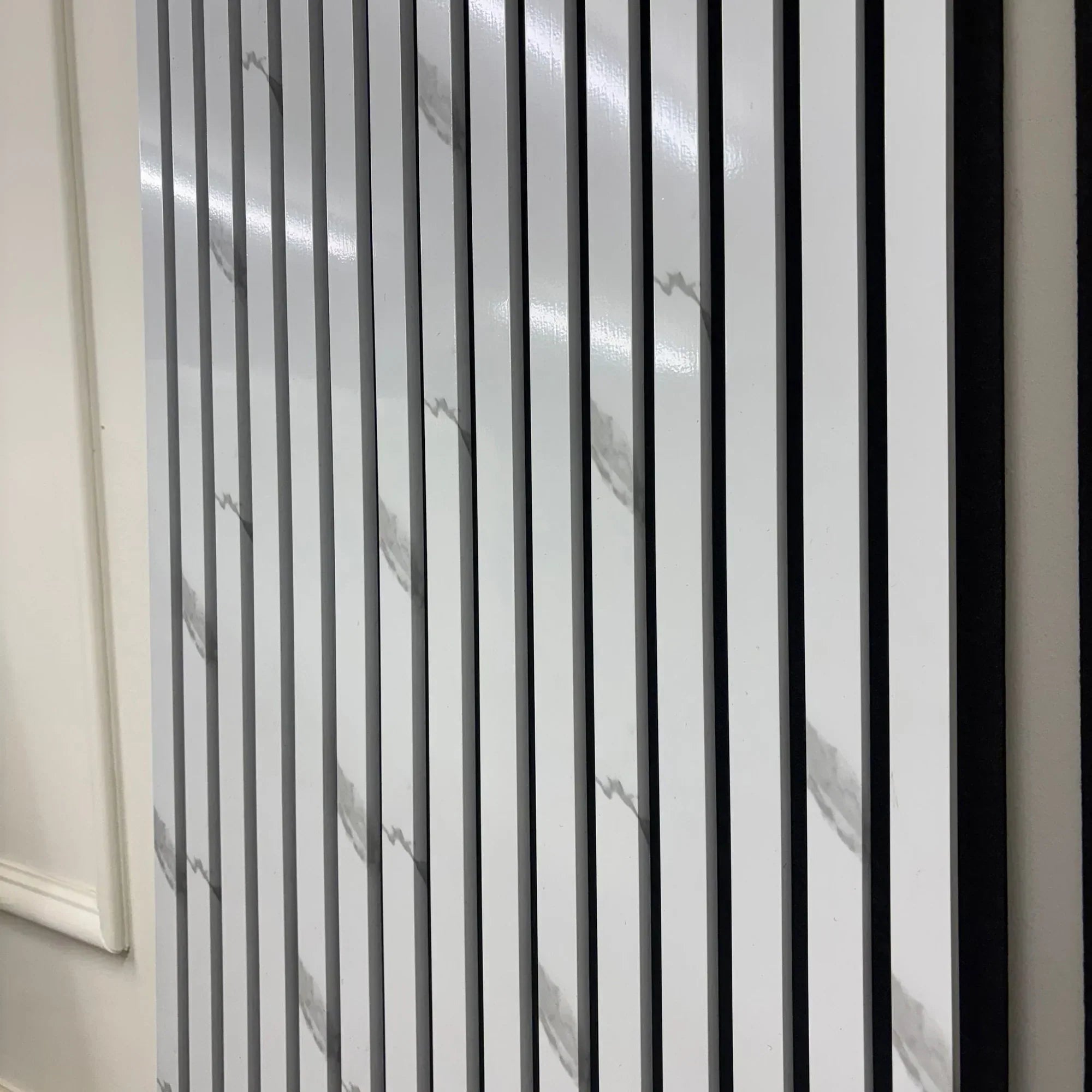 White Marble Grey effect Acoustic Slatted Wall Panels – Luxury Panels